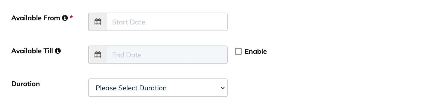 Setting course duration and availability in AlphaLearn LMS