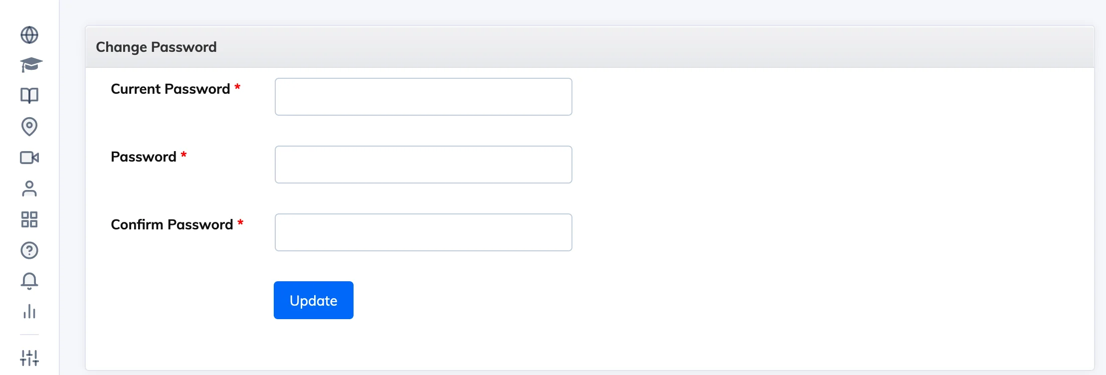Change password in AlphaLearn LMS