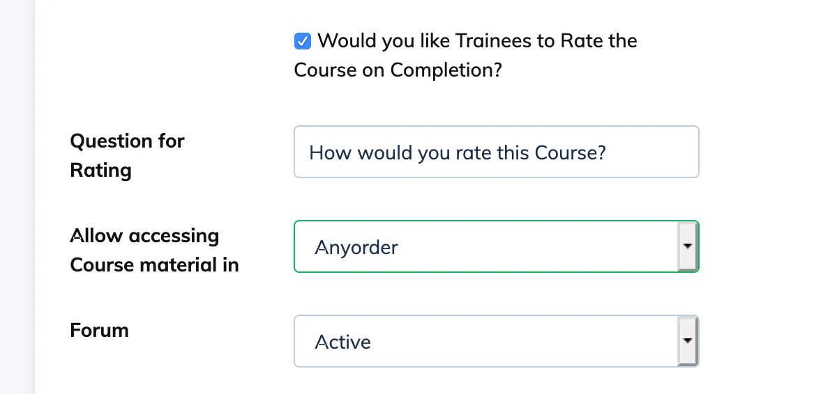 Set course content access order in AlphaLearn LMS