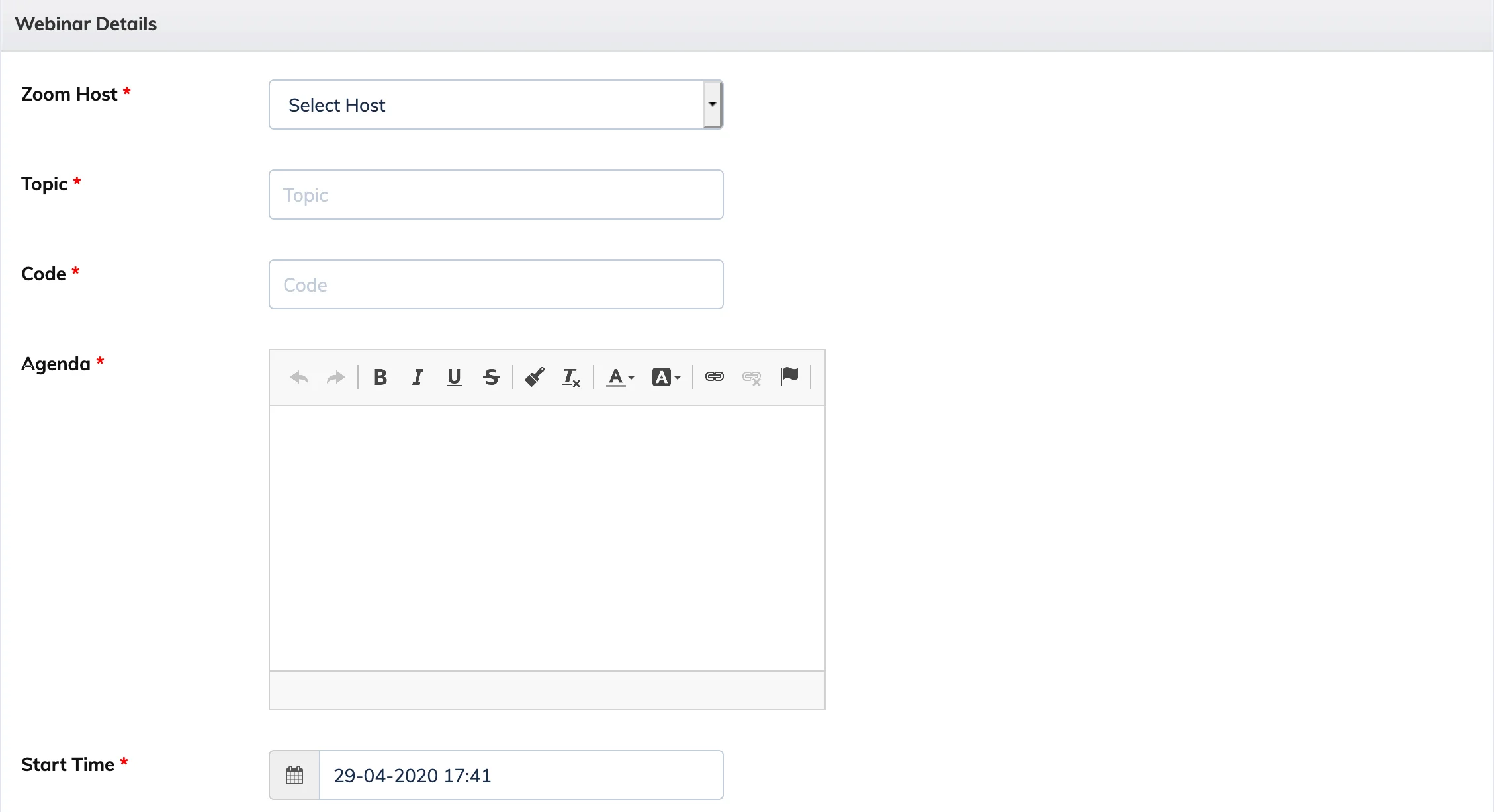 Creating and managing Zoom Webinars in AlphaLearn LMS