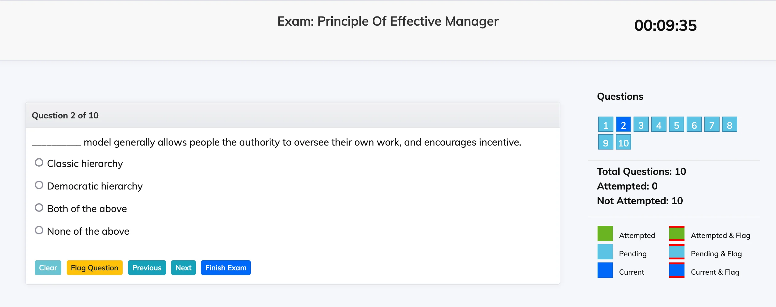 Take a course exam in AlphaLearn LMS