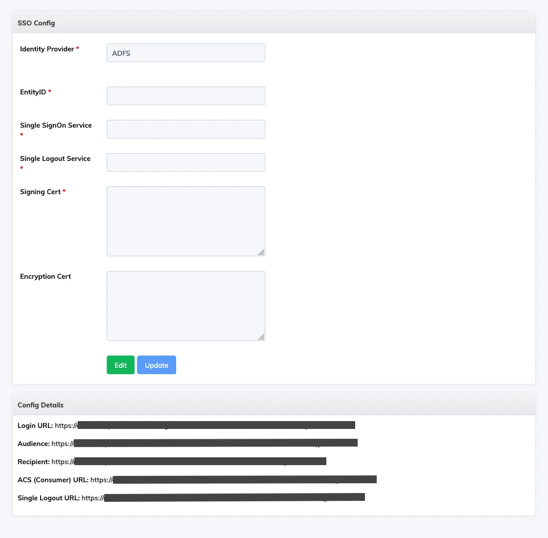 ADFS config details in AlphaLearn LMS