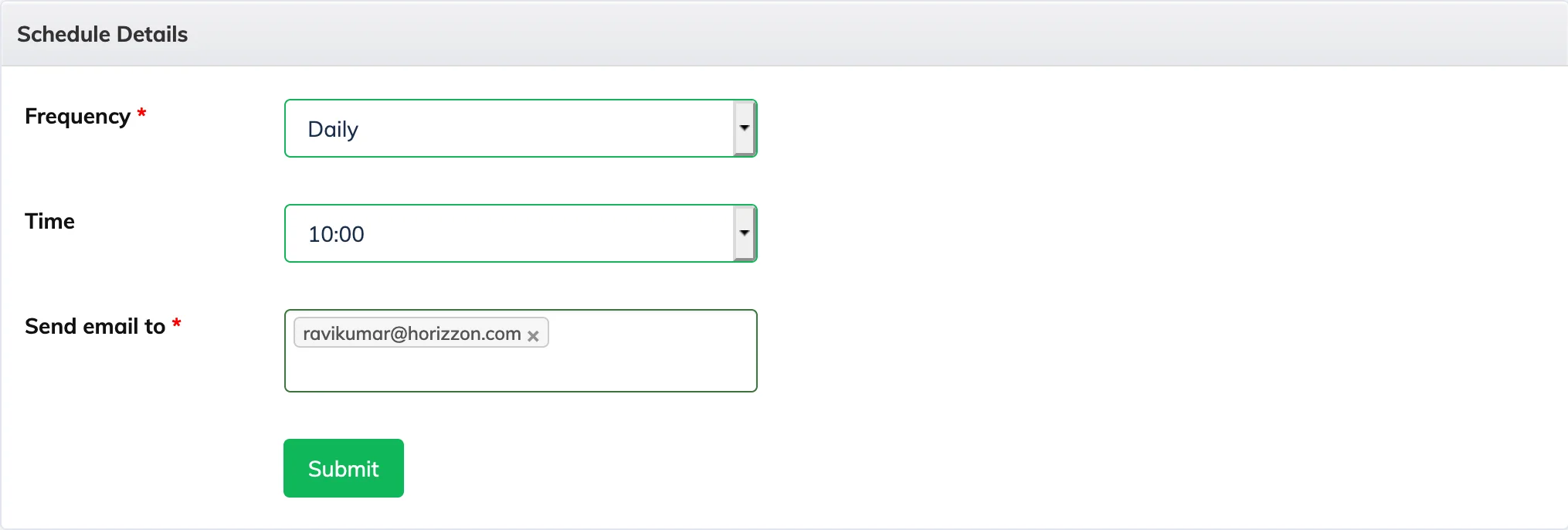 Schedule automatic report delivery in AlphaLearn LMS