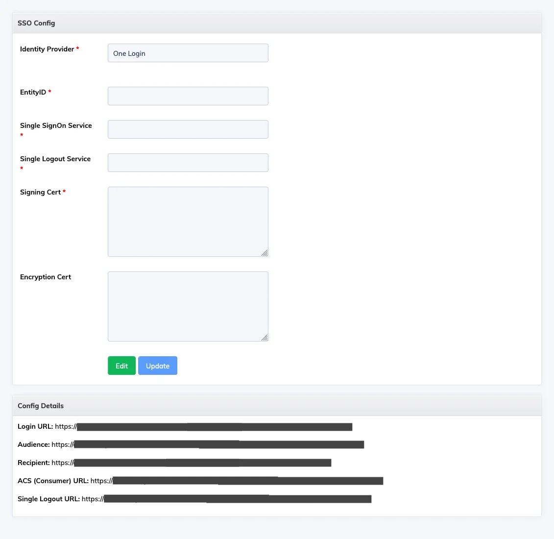 SSO Config Details in AlphaLearn LMS