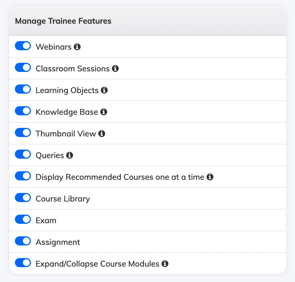 Customize Trainee Navigation Menu in AlphaLearn LMS