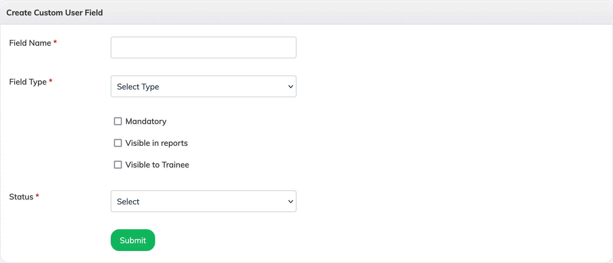 Custom User Fields in AlphaLearn LMS