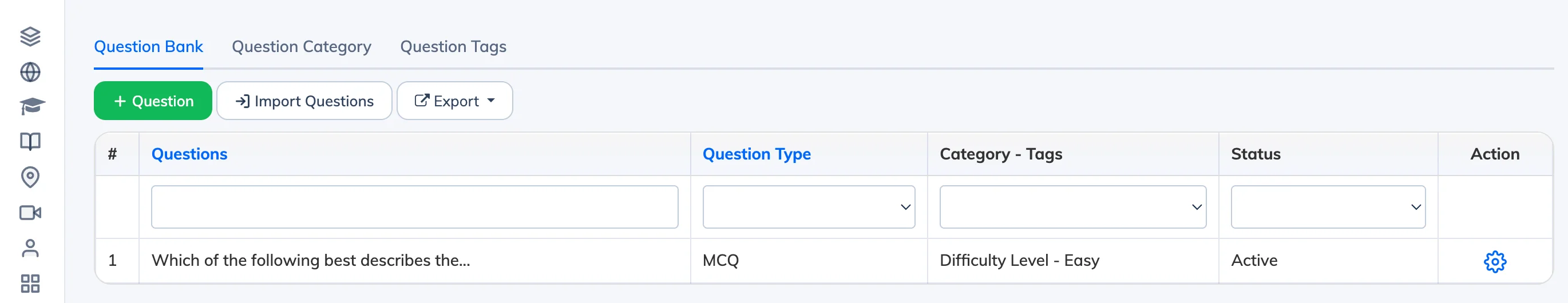 Question Bank in AlphaLearn LMS