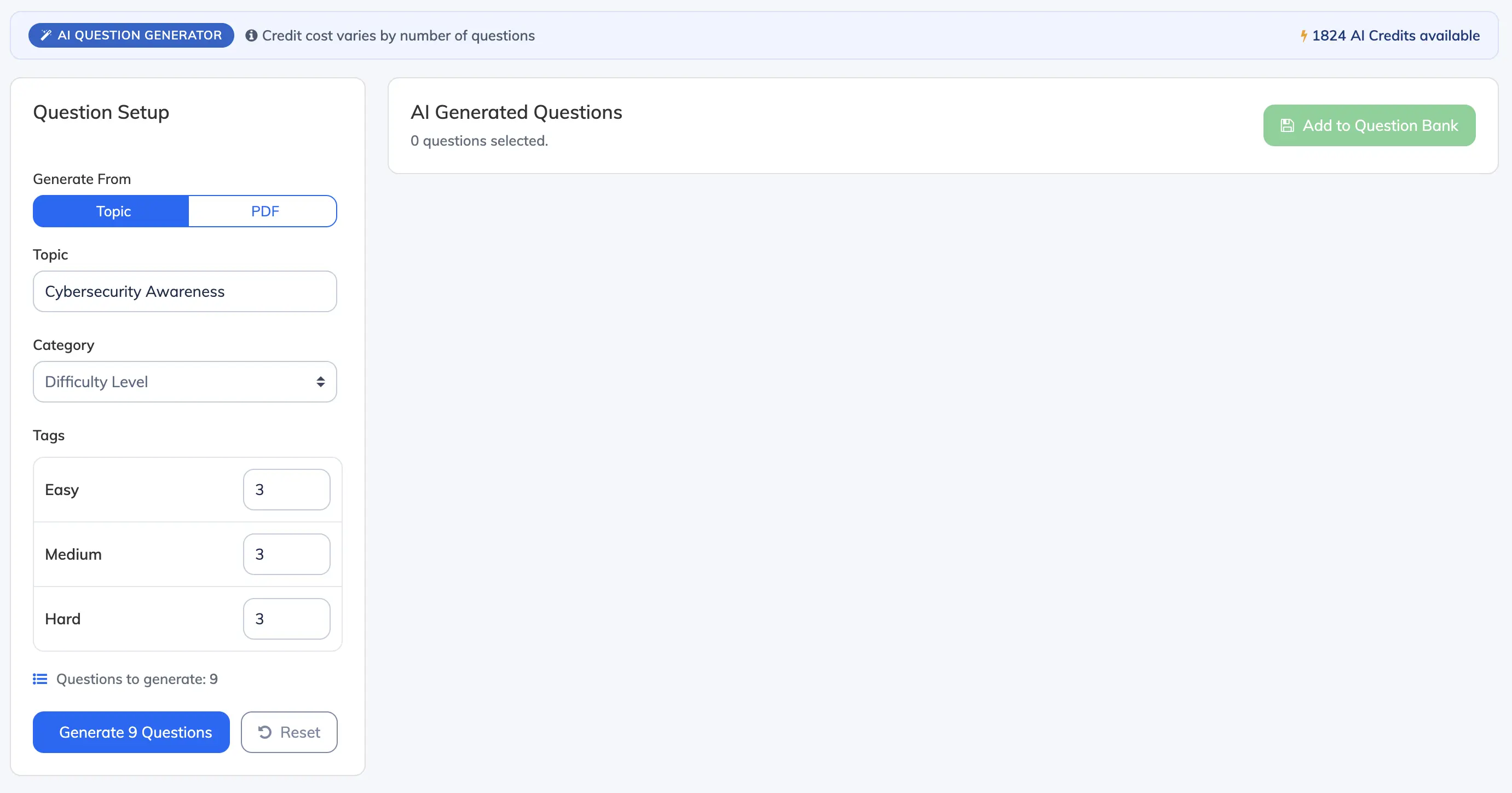 AI Question Generator in AlphaLearn LMS